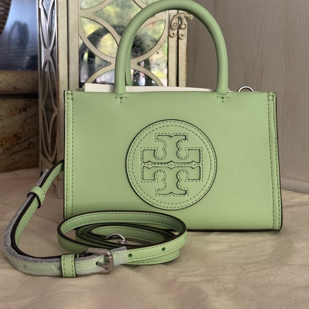 New Tory Burch Ella bio mini Mint leaf color Crossbody Bag